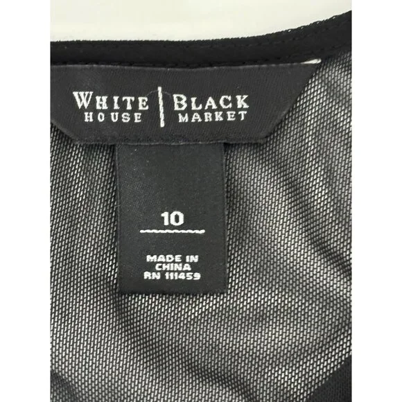 WHBM Top 10 Black Lace Mesh Beaded Sleeveless Whimsigoth Dark Fairycore Romantic - Picture 3 of 13